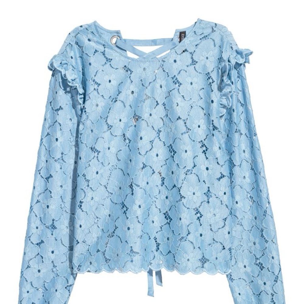 Blue Lace Cute Blouse H&M - Picture 6 of 6